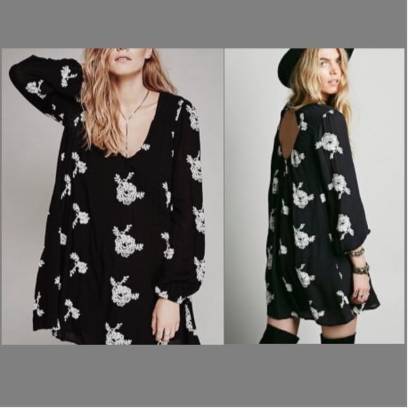 Free People Embroidered Swing Dress - Small - Picture 1 of 8